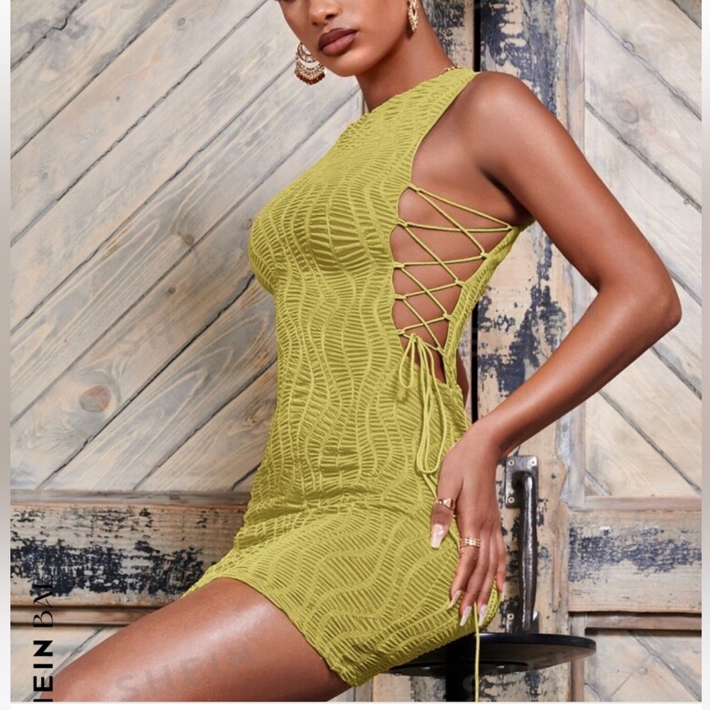 open side adjustable tie dress